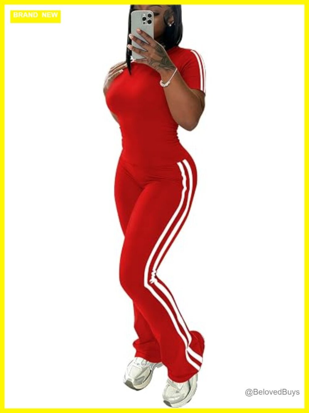 Women's 2 Piece Sweatsuit Slim Fit Top Flare Legging Pants Tracksuit Lounge Set